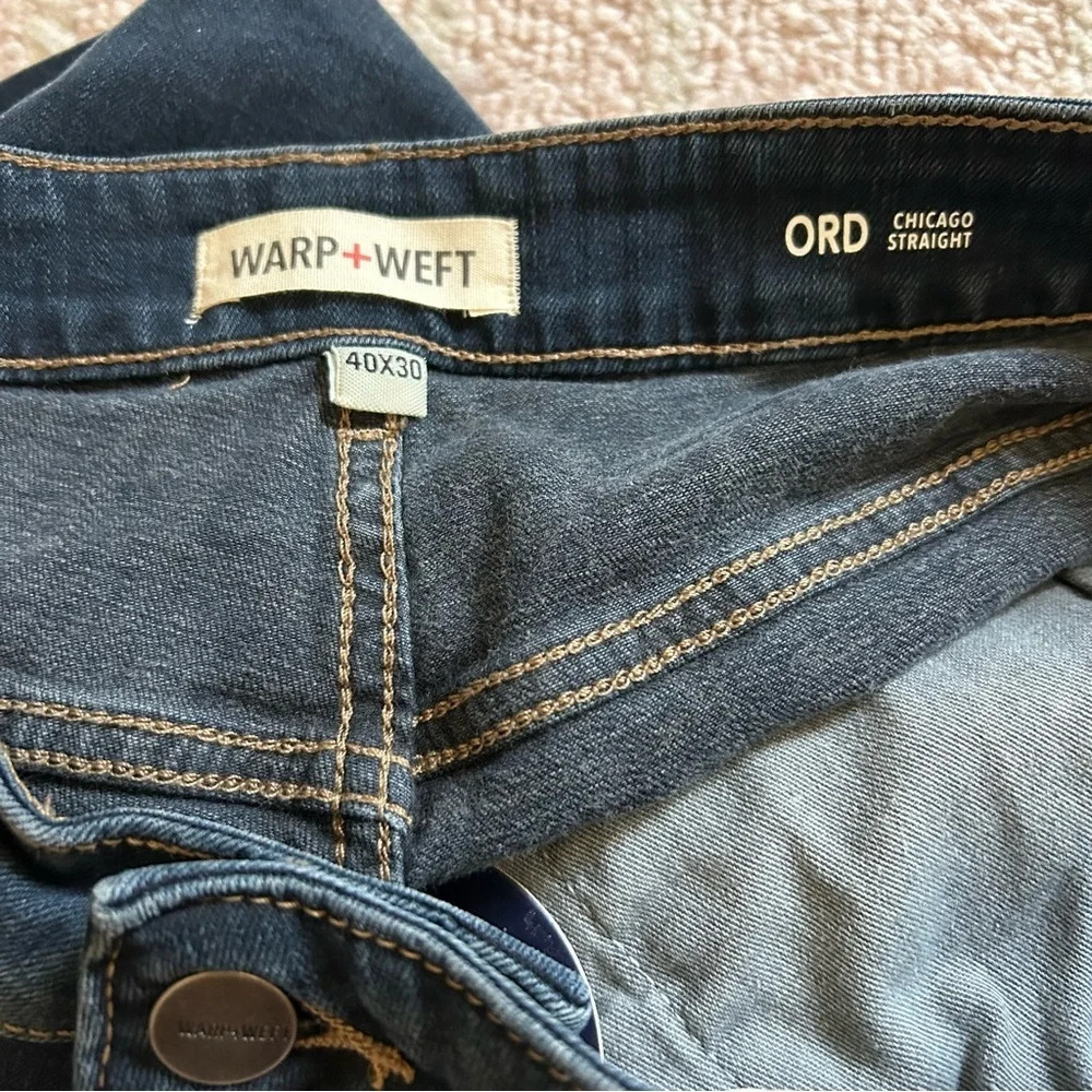 NWT Warp+Weft Chicago Straight Denim Jeans Size 40x30 - Picture 3 of 11